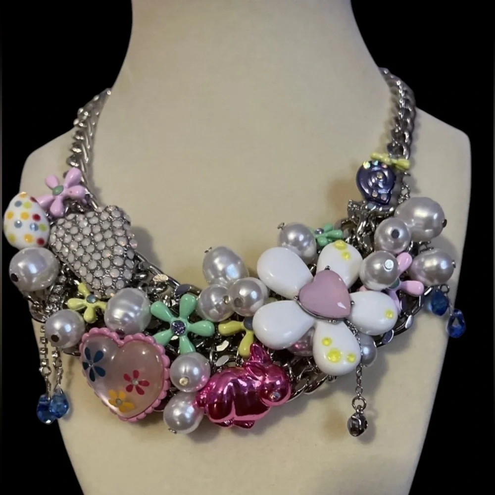 BETSEY JOHNSON Easter Hop To It Spring 2025 Revival Statement Necklace NEW NWT